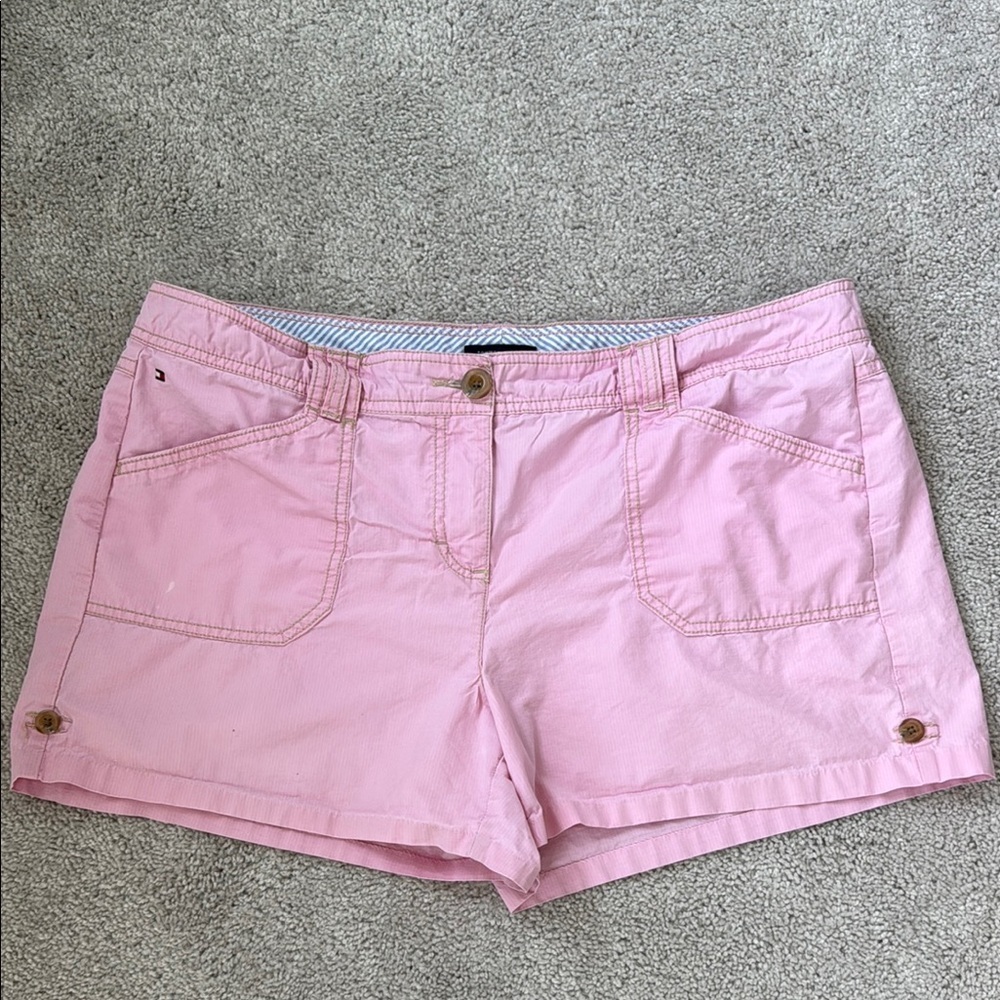Tommy Hilfiger Pink Bermuda Shorts with Cuffed Hem size 16